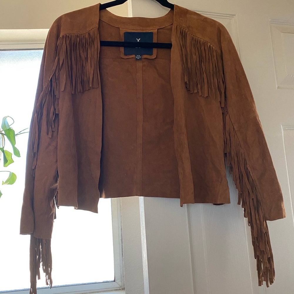 American Eagle size M Fringe Sued brown jacket